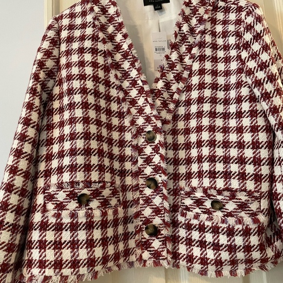 Ann Taylor Jackets & Blazers - ANN TAYLOR JACKET RED CHECK NWT SIZE 12